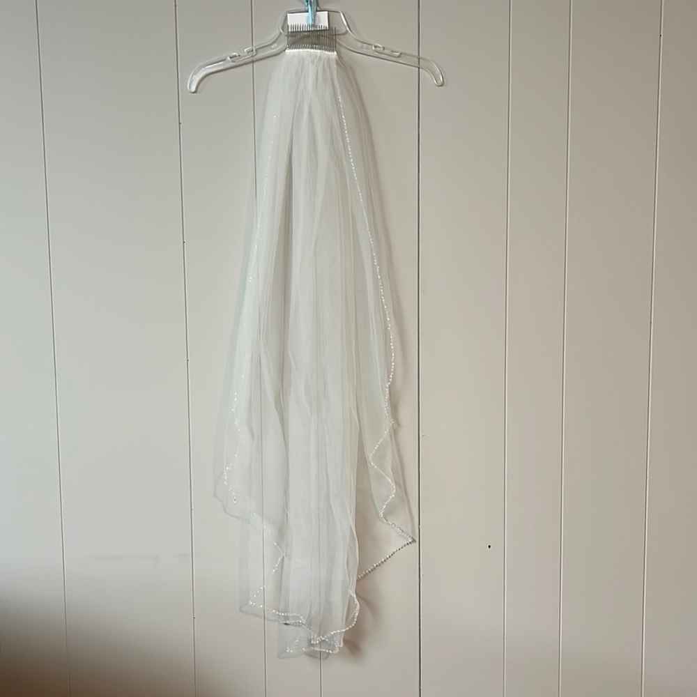 Wedding Veil With Beaded Edge